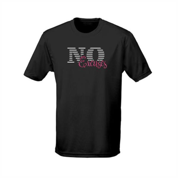 Sportshirt „No Excuses“ – Funktionsshirt aus recyceltem Polyester